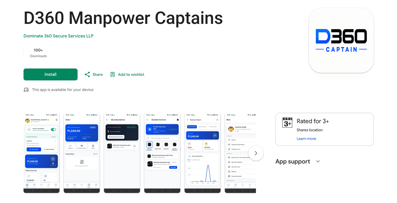 D360 Captain App preview